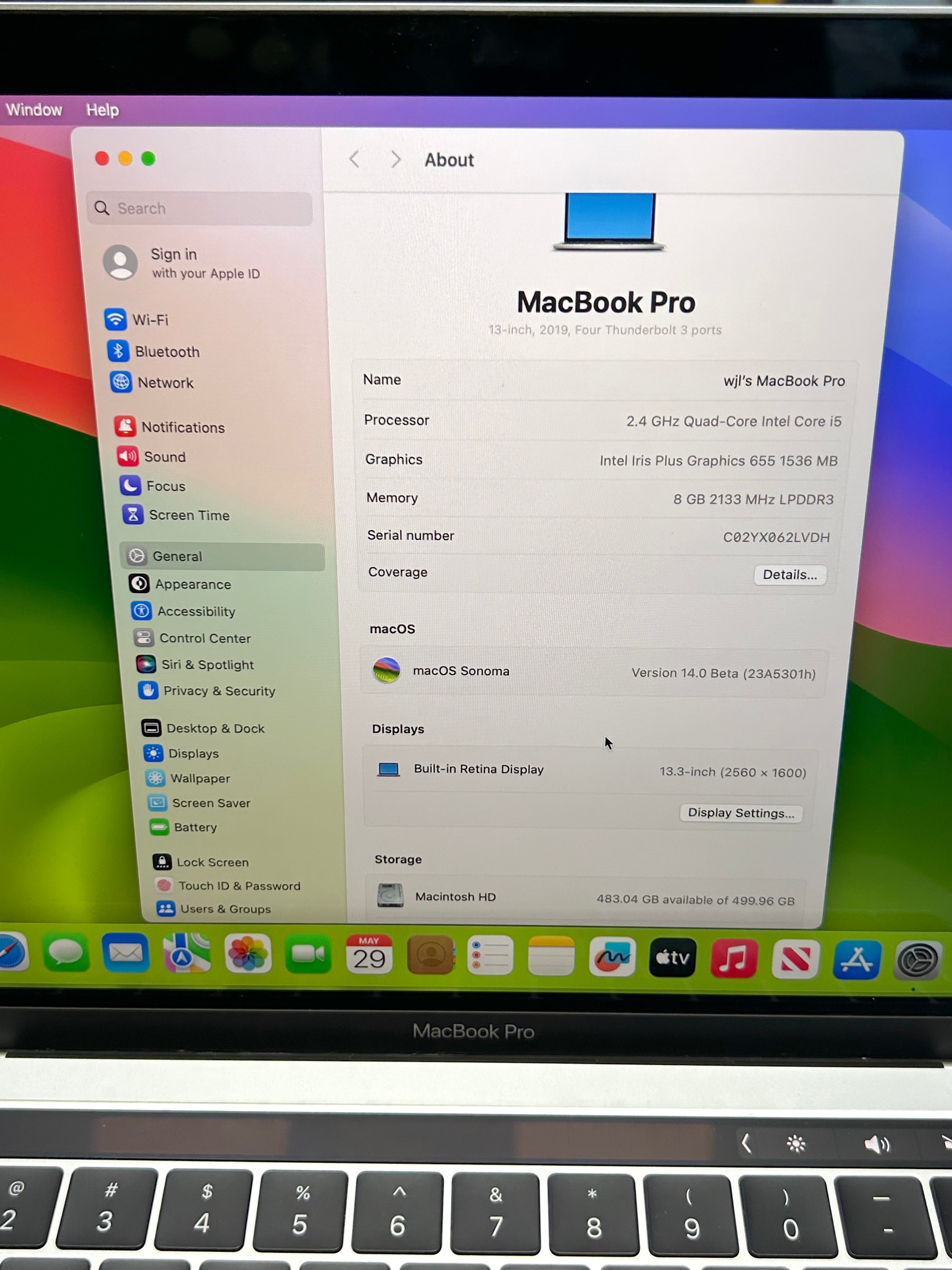 Apple MacBook Pro 13” 2019 Touch Bar Laptop | Intel Core i5 2.4GHz | 8GB RAM | 512GB SSD