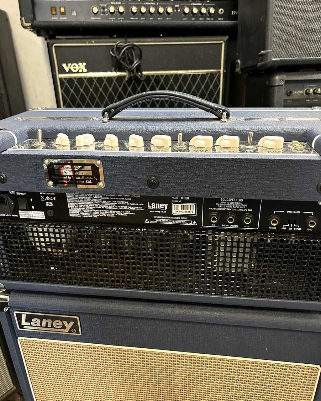 Laney Lionheart L20H 20W Class A Tube Guitar Amp Head Blue w/ Cover UK Made