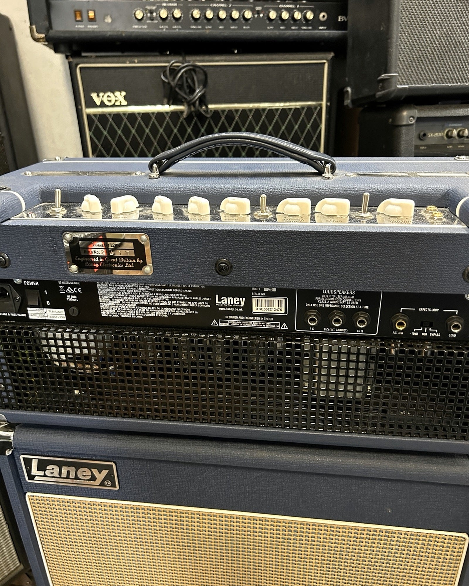 Laney Lionheart L20H 20W Class A Tube Guitar Amp Head Blue w/ Cover UK Made
