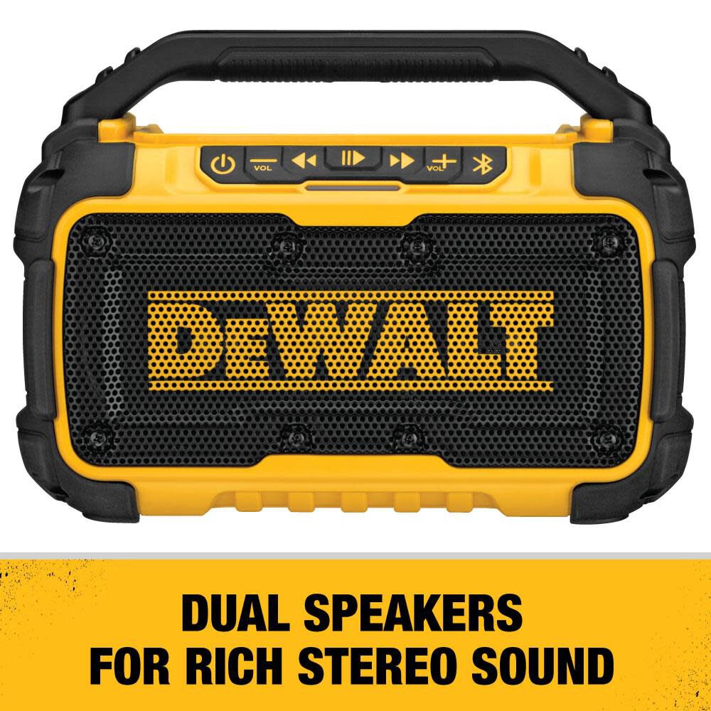 DEWALT DCR010D1 20V MAX Bluetooth Jobsite Speaker Kit 2Ah Battery Charger