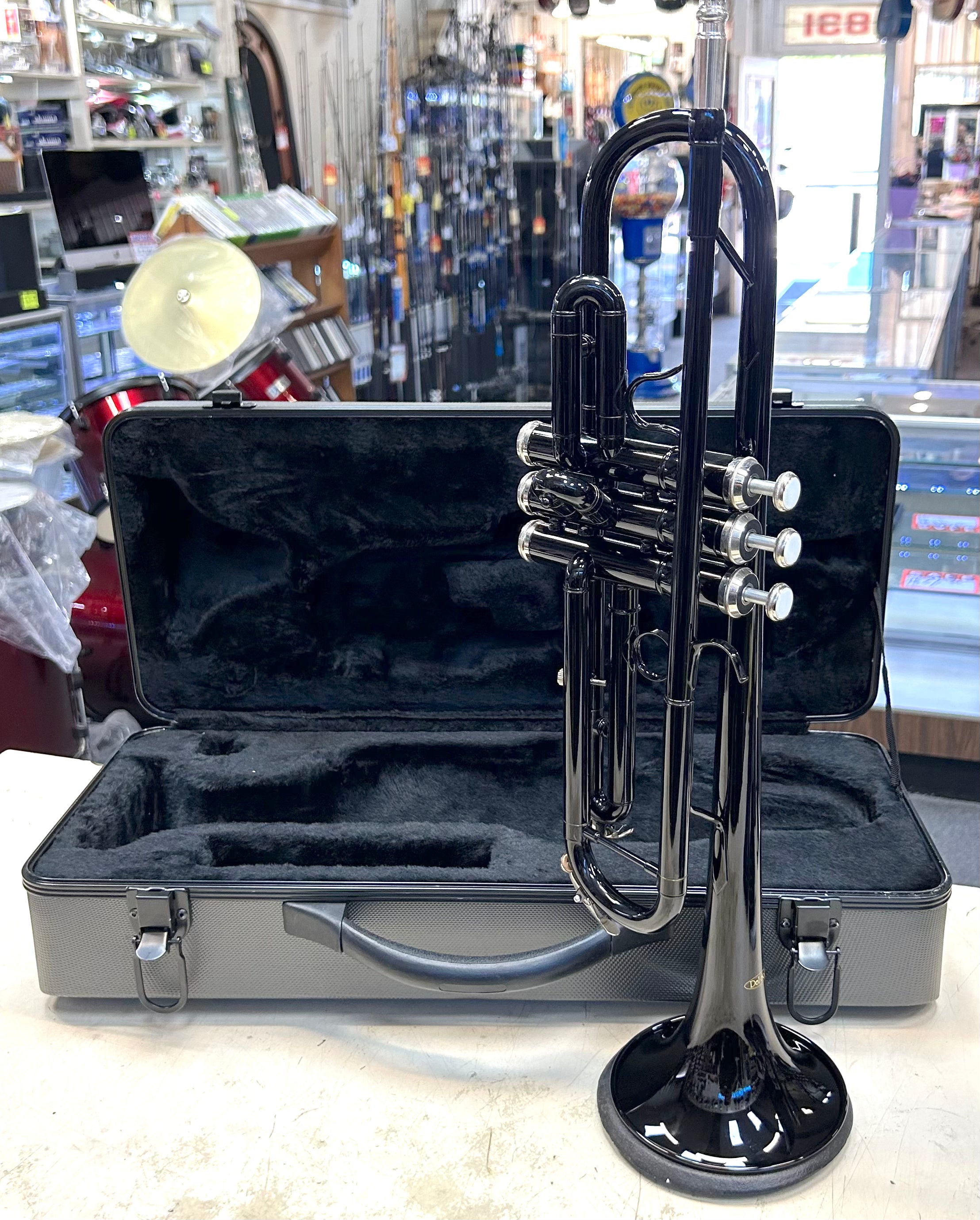 New Black Gloss Trumpet with Case – Student Beginner Band Instrument