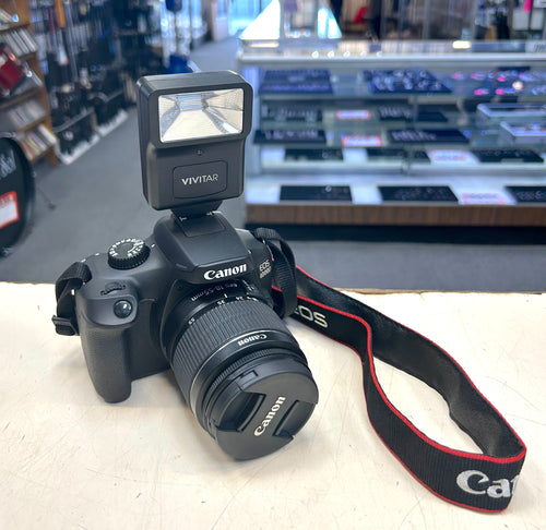 Canon EOS 4000D DSLR Camera w/ 18-55mm Lens Kit + Flash