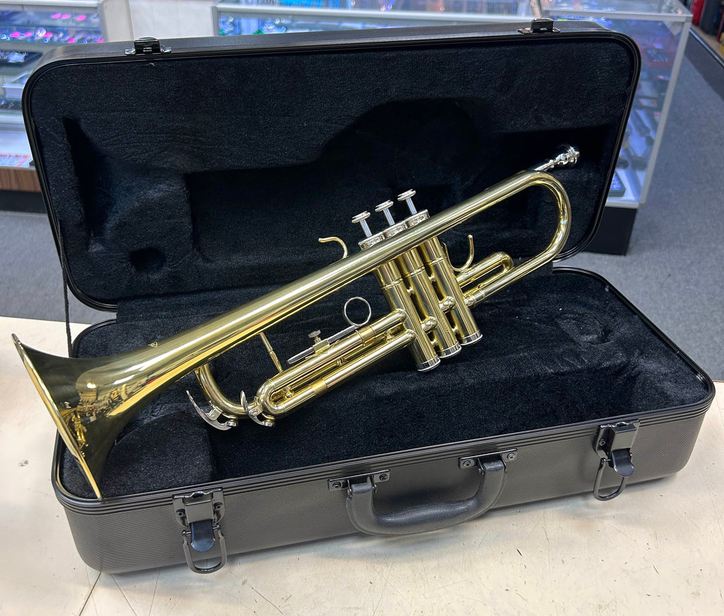 New Gold Lacquer Trumpet with Case – Student Beginner Band Instrument