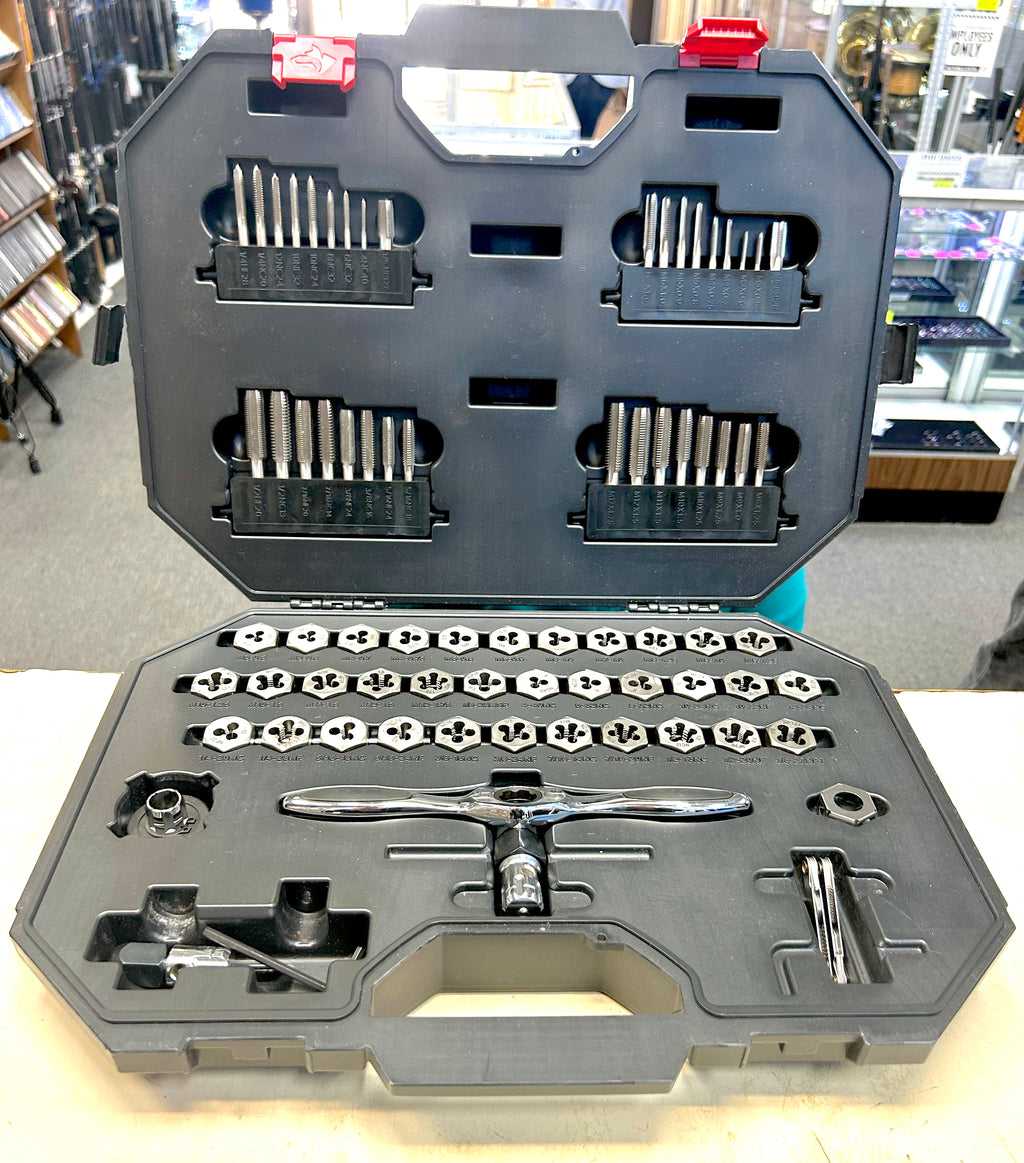 Husky 77-Piece Ratcheting Tap & Die Set SAE Metric Thread Repair Tool Kit
