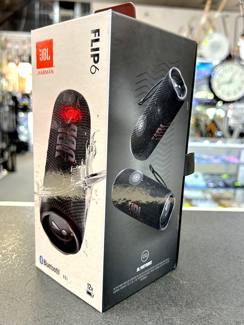 JBL Flip 6 Portable Bluetooth Speaker Black IP67 Waterproof 12H w/ Original Box