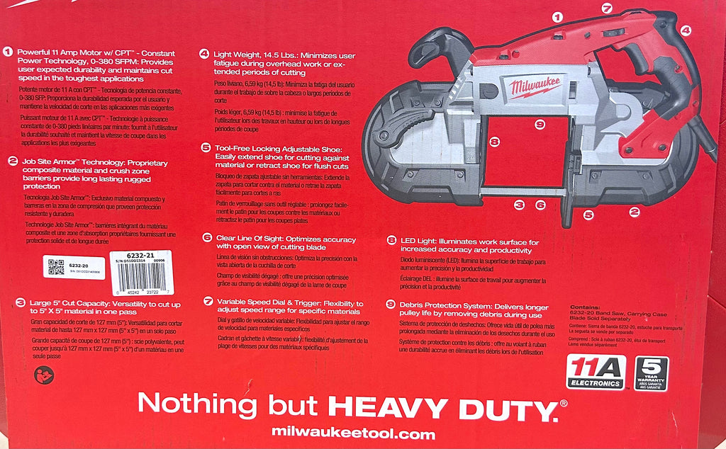 Milwaukee 6232-21 Deep Cut Variable Speed Band Saw – in Original Packaging