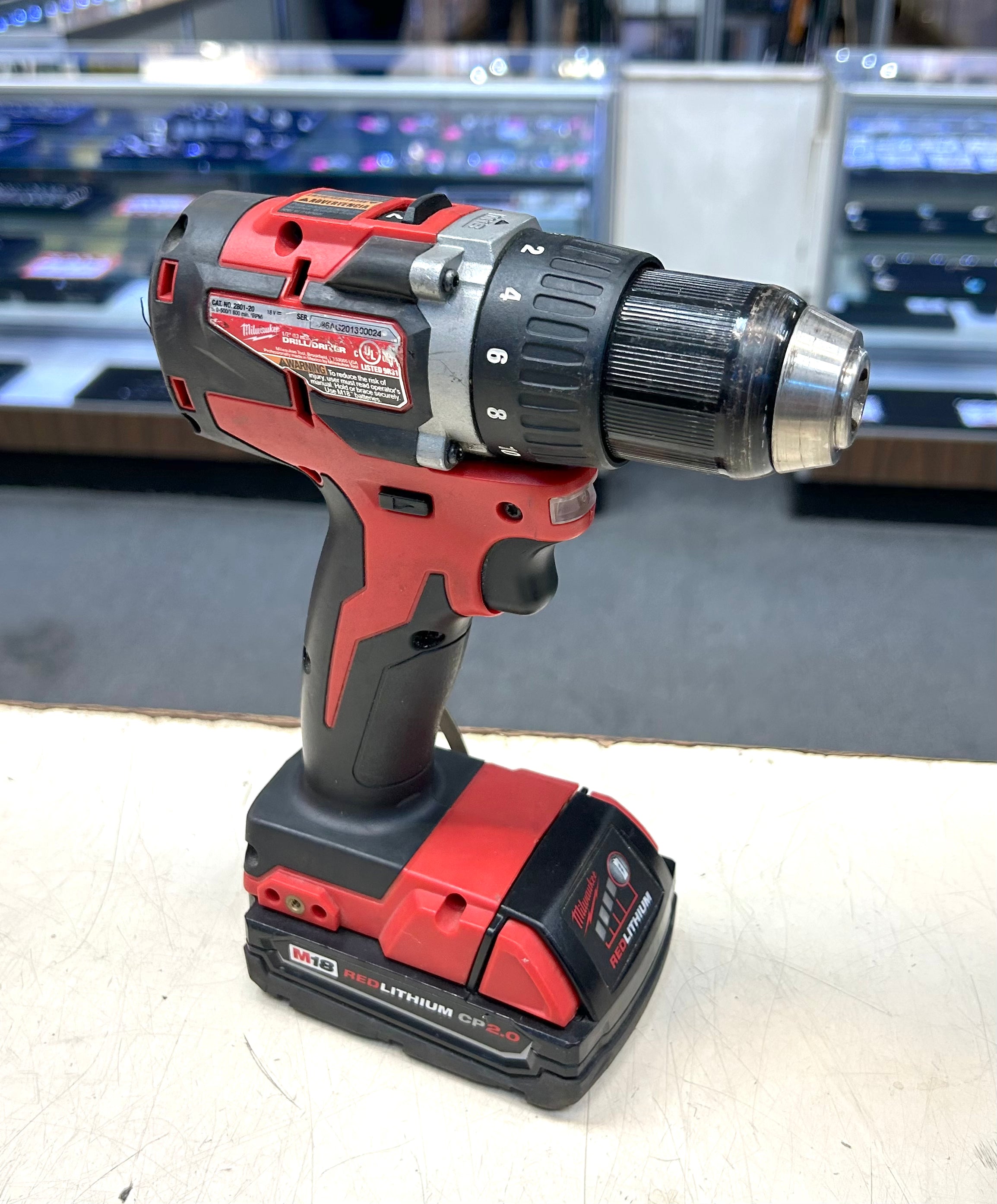 Milwaukee M18 1/2” Compact Drill/Driver with Battery & Charger – Tested, Working