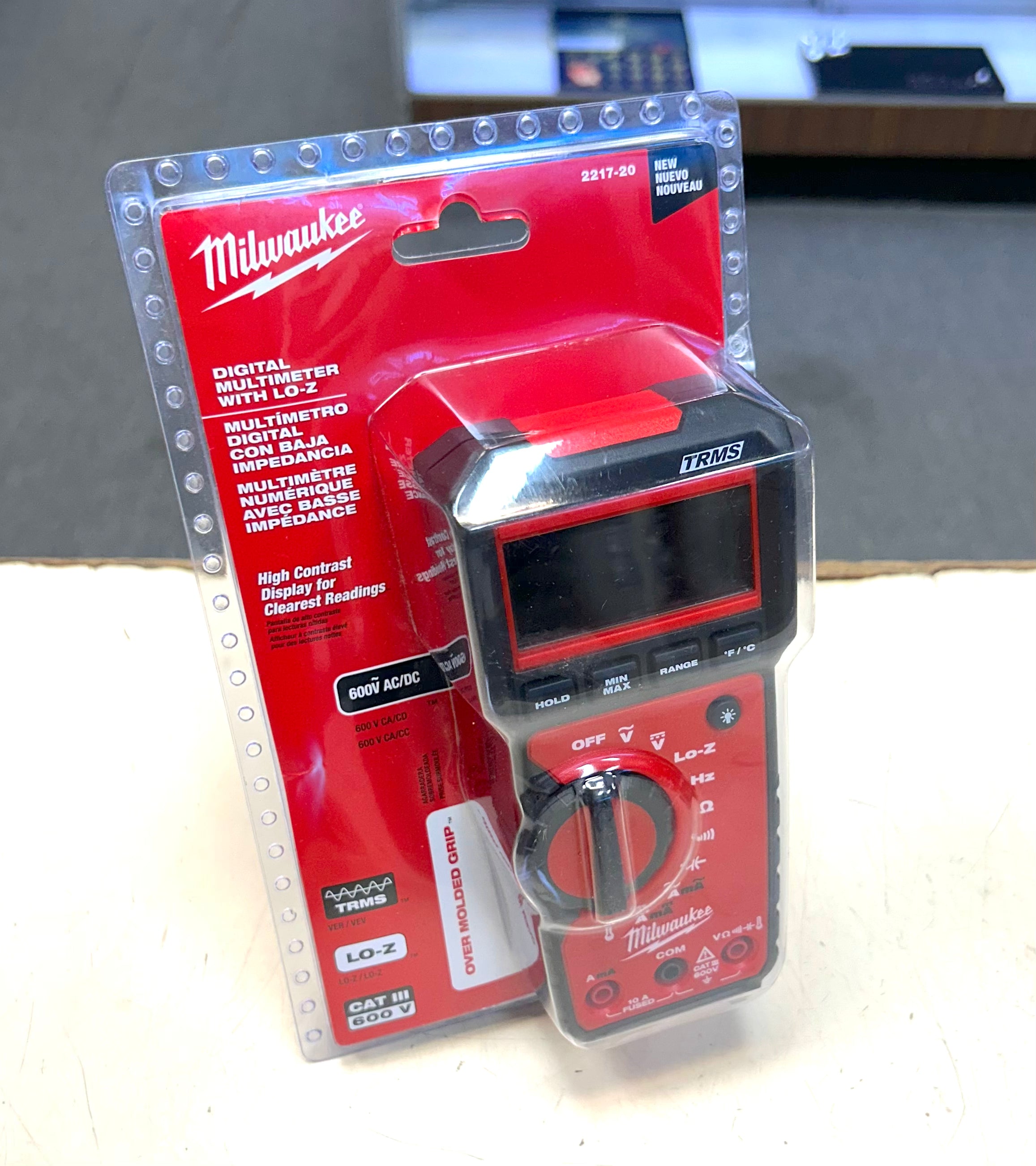 Milwaukee digital meter in packaging on a light background