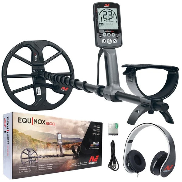 Minelab Equinox 600 Metal Detector - Multi-IQ Technology, Waterproof, New in Box