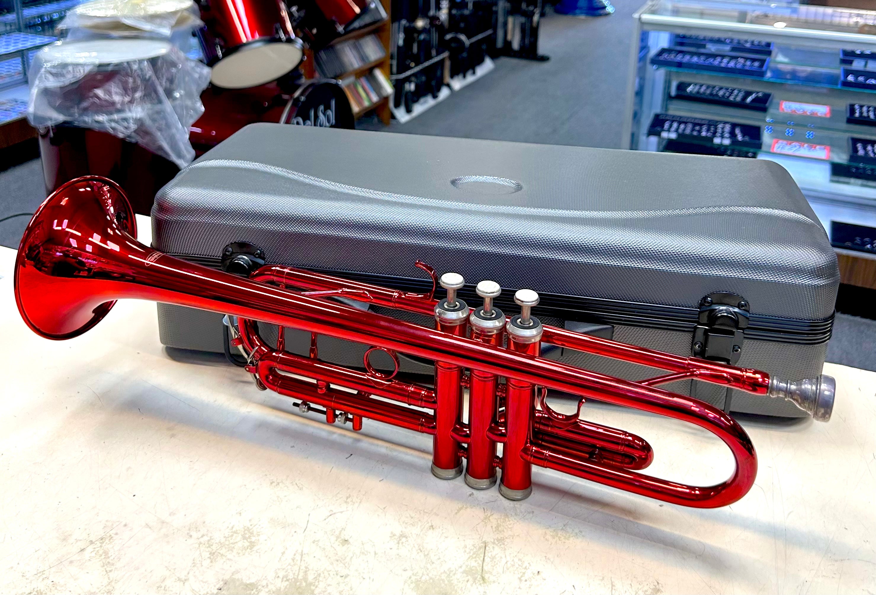 New Red Gloss Trumpet with Case – Student Beginner Band Instrument