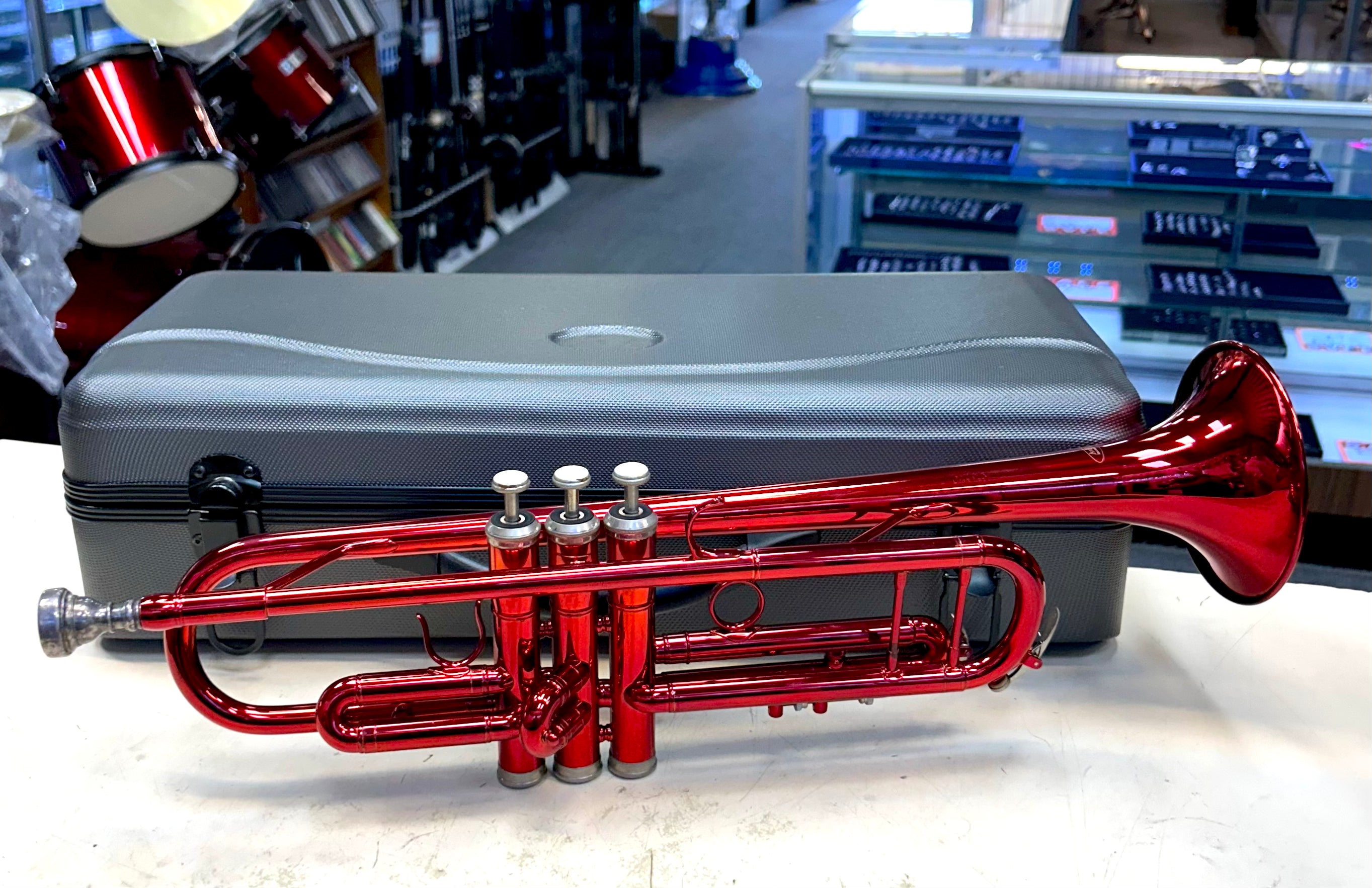 New Red Gloss Trumpet with Case – Student Beginner Band Instrument
