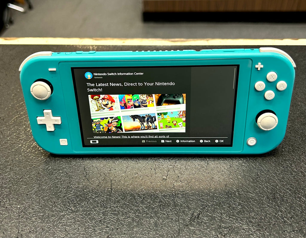 Nintendo Switch Lite Turquoise 32GB Handheld Console w/ OEM Charger & Carry Case