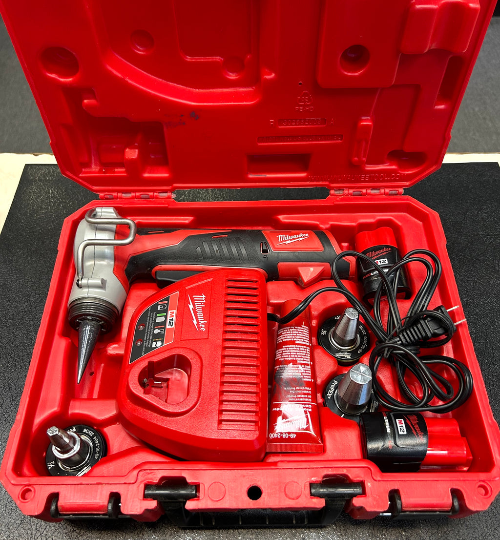 Milwaukee 2432-22 M12 ProPEX Expansion Tool Kit 1/2” 3/4” 1” Heads COMPLETE SET