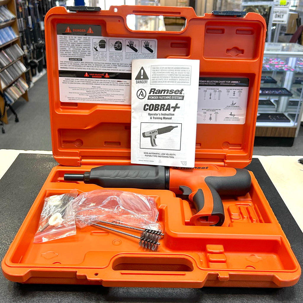Ramset Cobra+ Semi-Automatic Powder Actuated Fastening Tool Kit w/ Case & Manual
