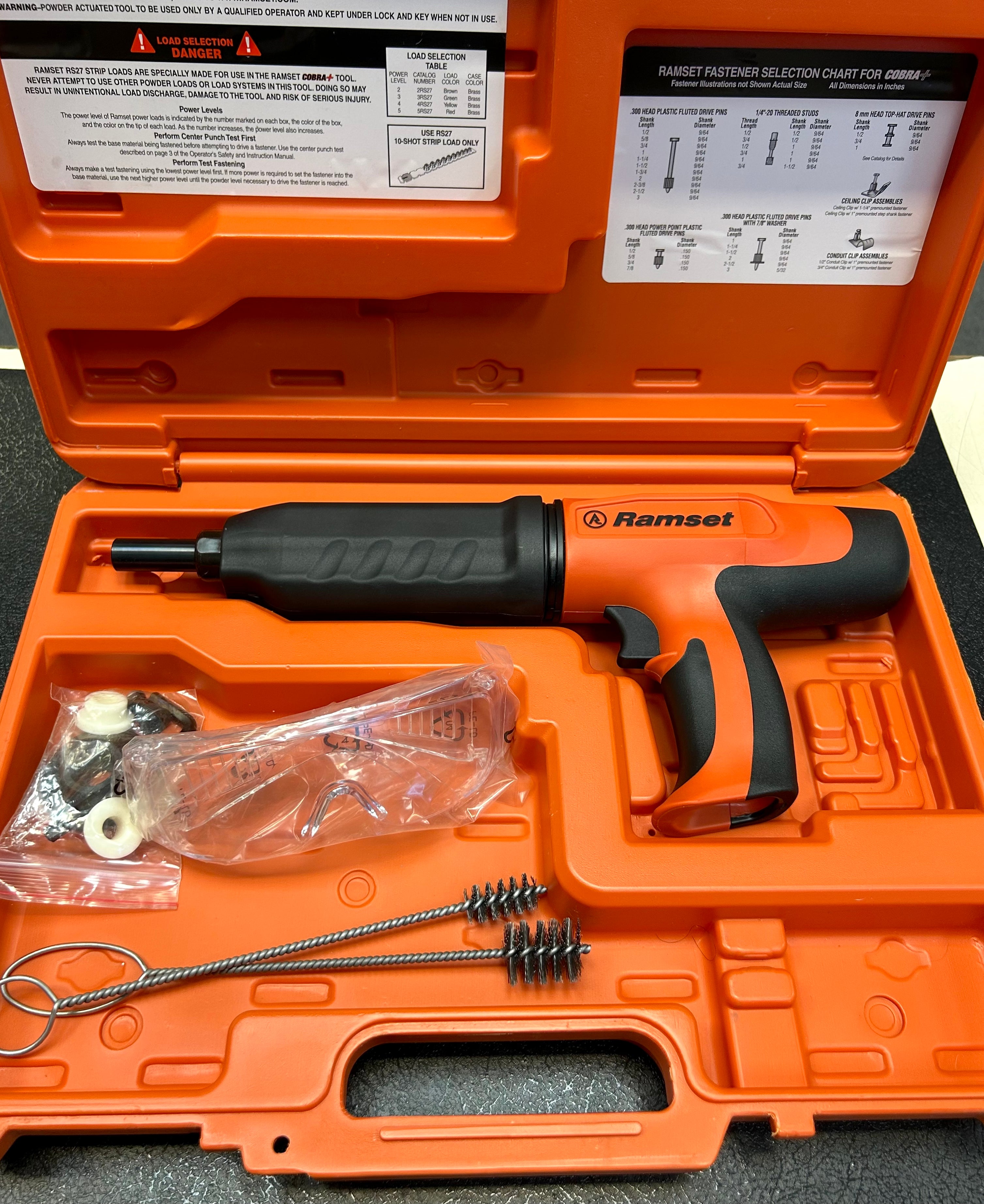Ramset Cobra+ Semi-Automatic Powder Actuated Fastening Tool Kit w/ Case & Manual