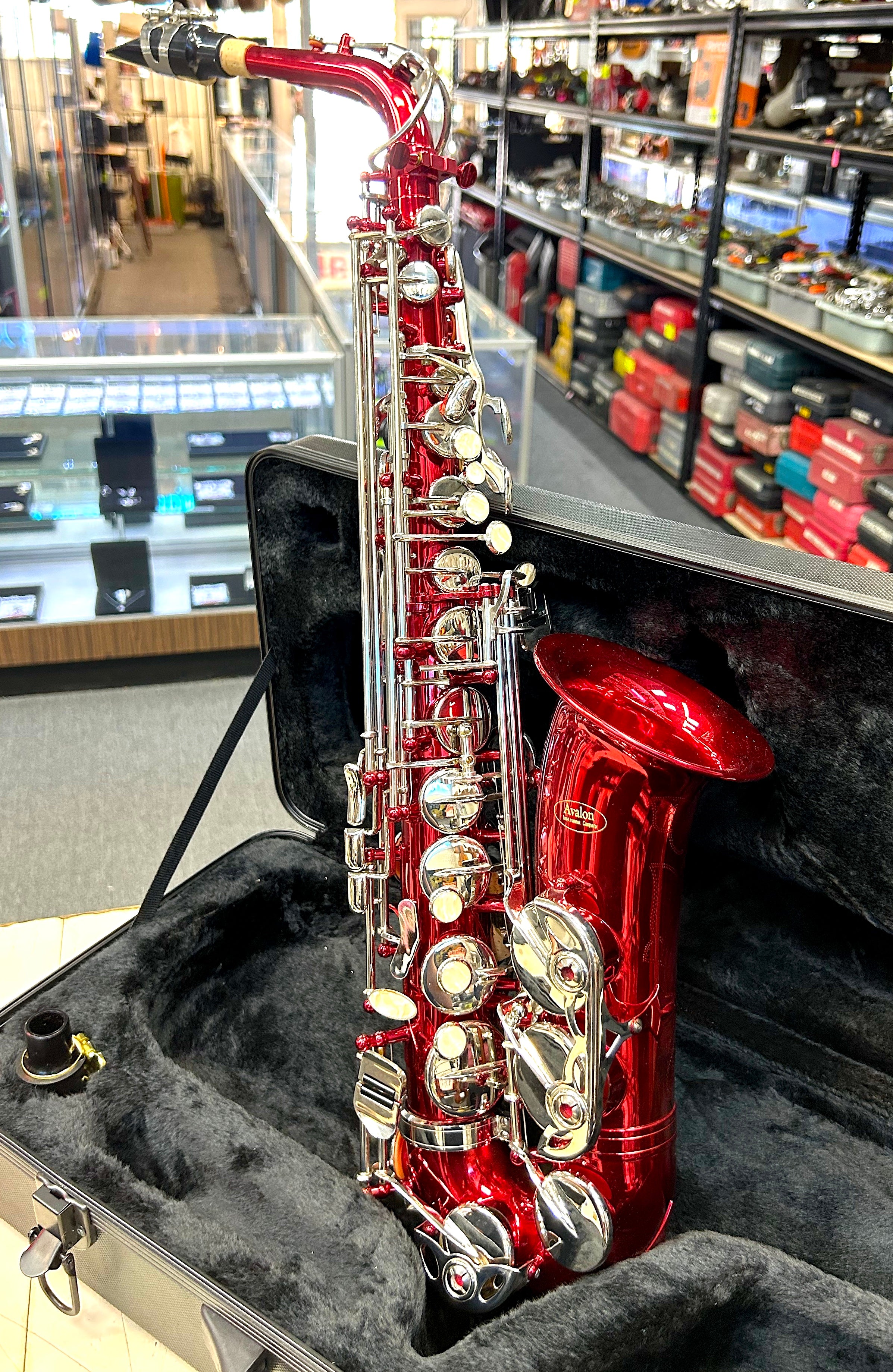 Red Alto Saxophone – New w/ Case, Plush Interior | Student & Intermediate |