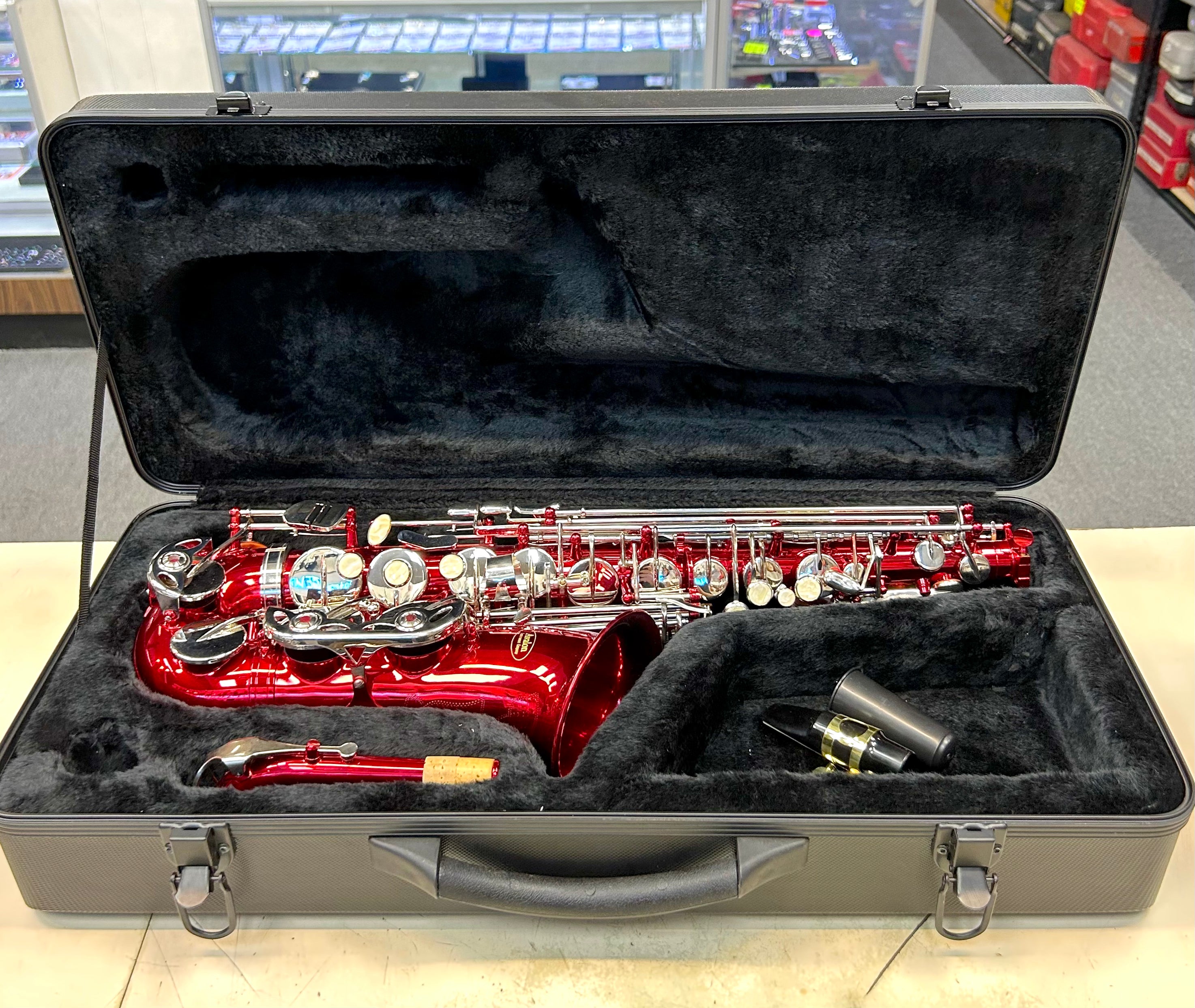 Red Alto Saxophone – New w/ Case, Plush Interior | Student & Intermediate |