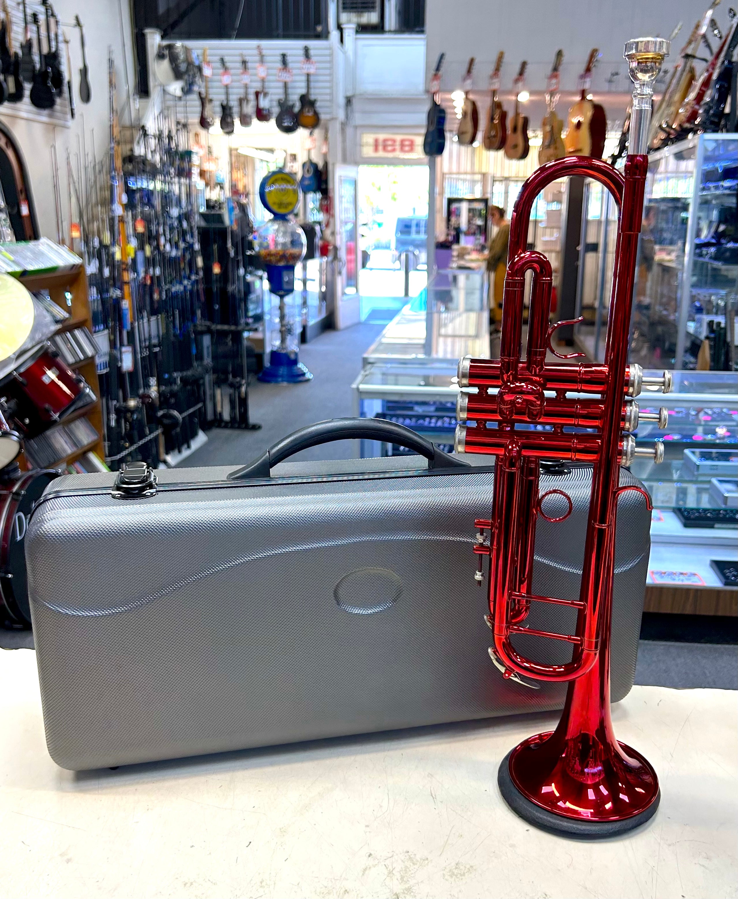 New Red Gloss Trumpet with Case – Student Beginner Band Instrument