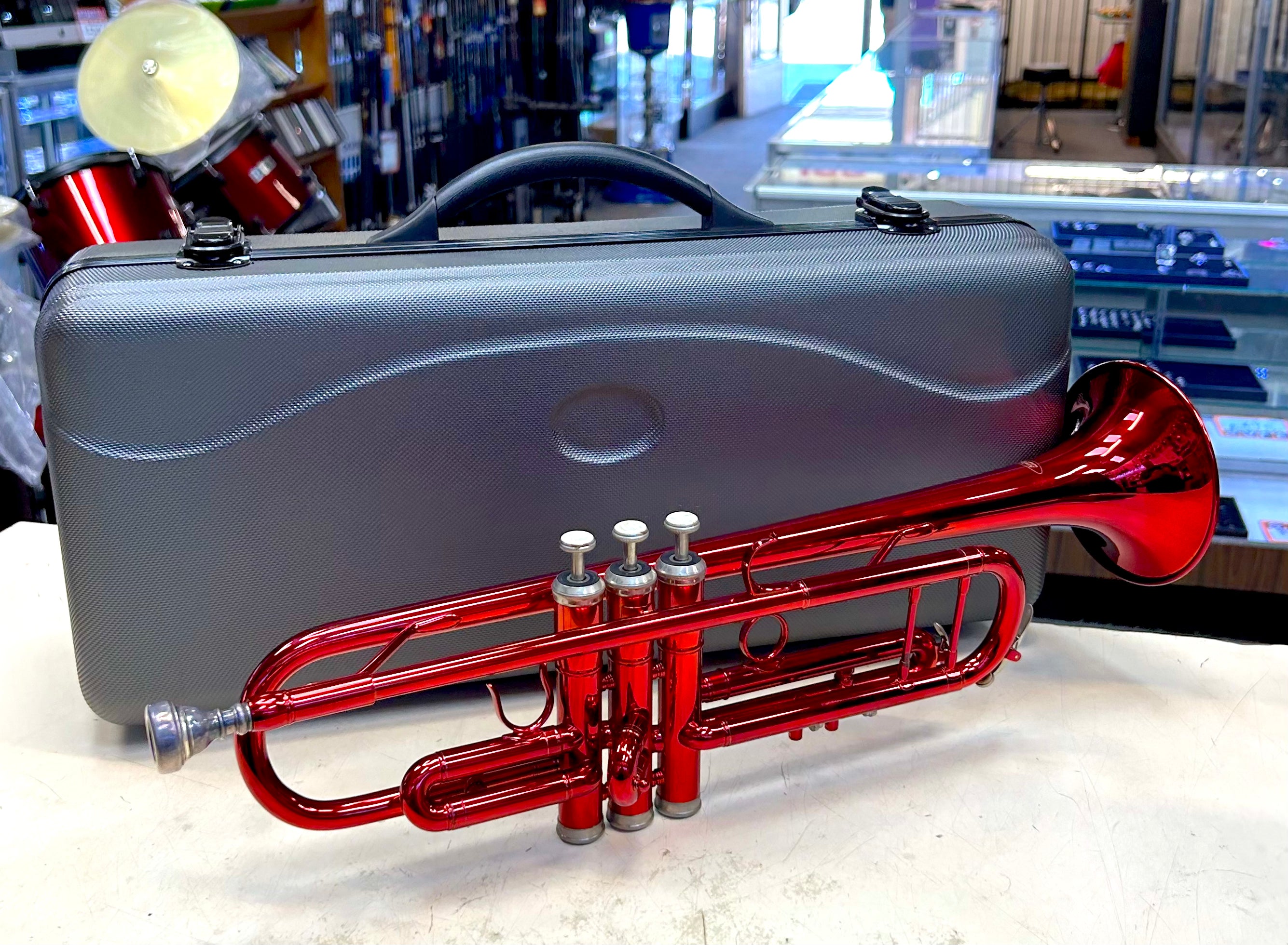 New Red Gloss Trumpet with Case – Student Beginner Band Instrument