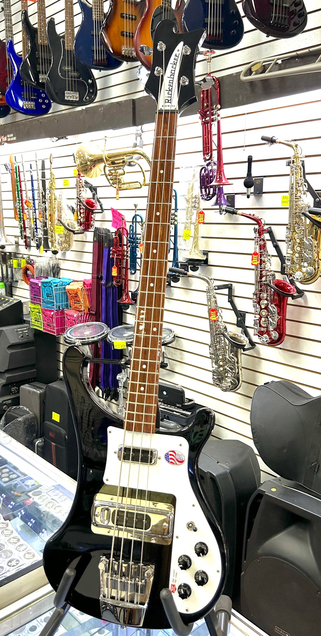 Rickenbacker 4003 Jetglo 4-String Electric Bass Guitar Made in USA w/ Black Hard Shell Case