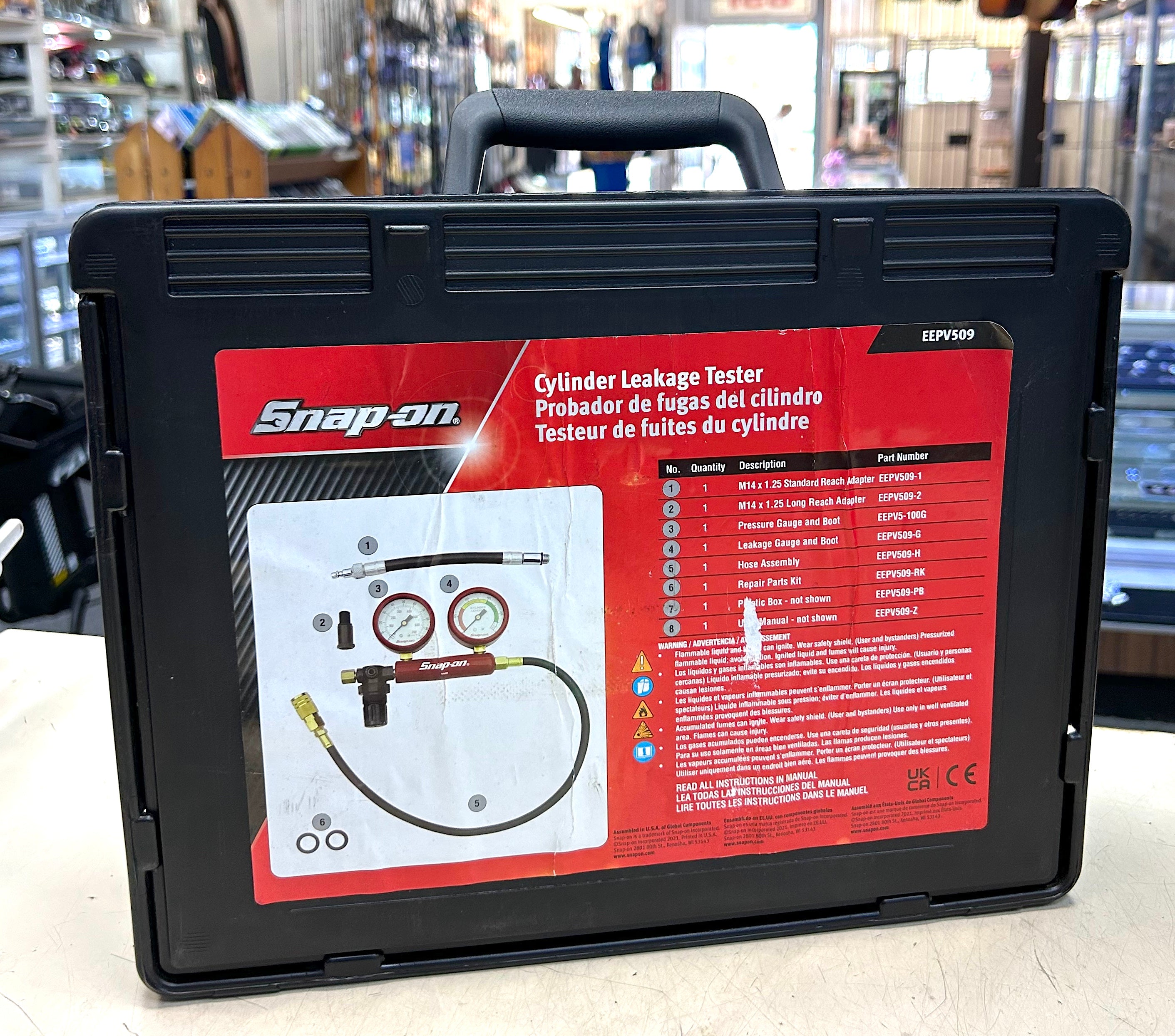 Snap-on EEPV509 Cylinder Leakage Tester Kit – Professional Leak Down Tester w/ Case