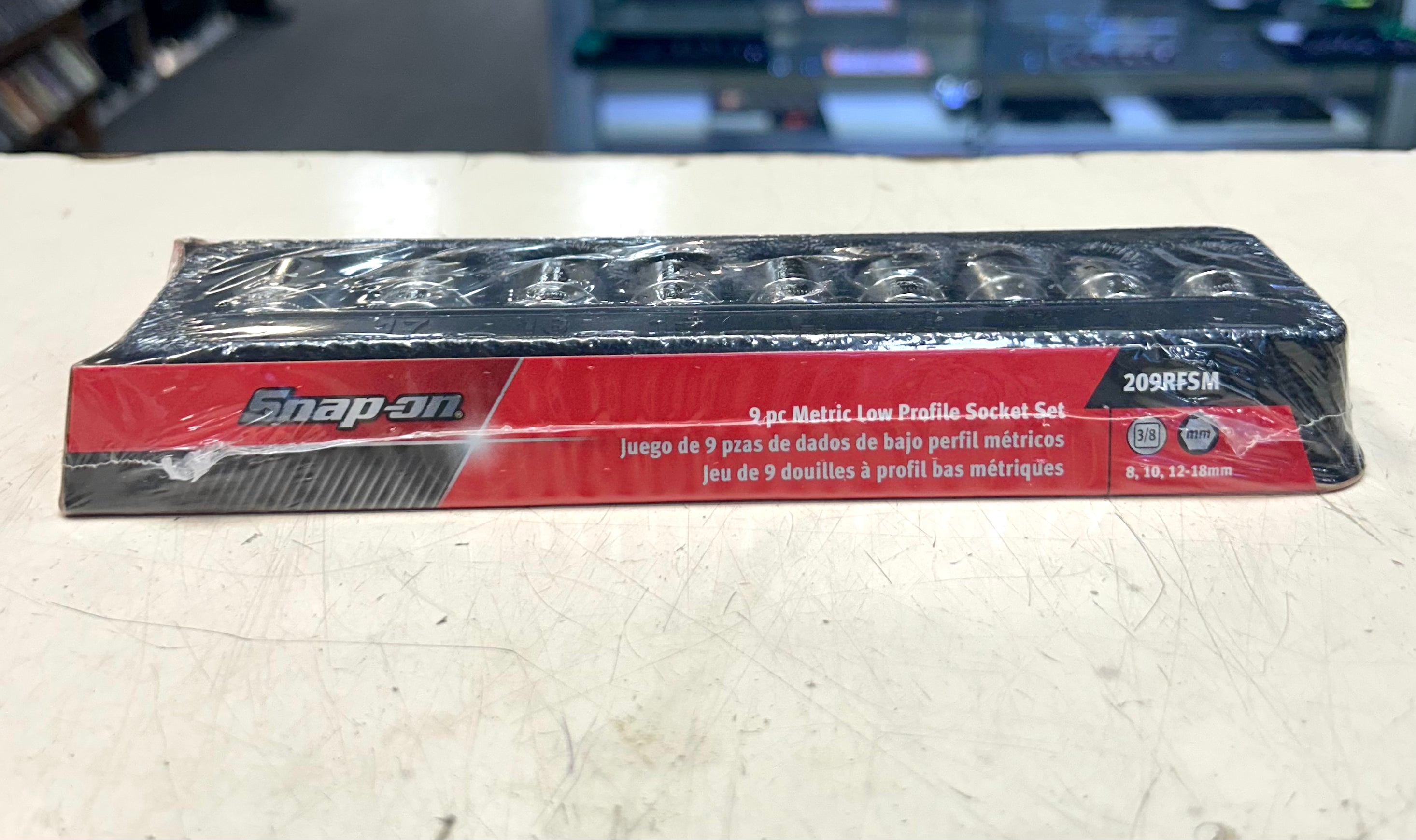 Snap-on 3/8” Drive Metric Low Profile Socket Set – 9pc Flank Drive – USA Made