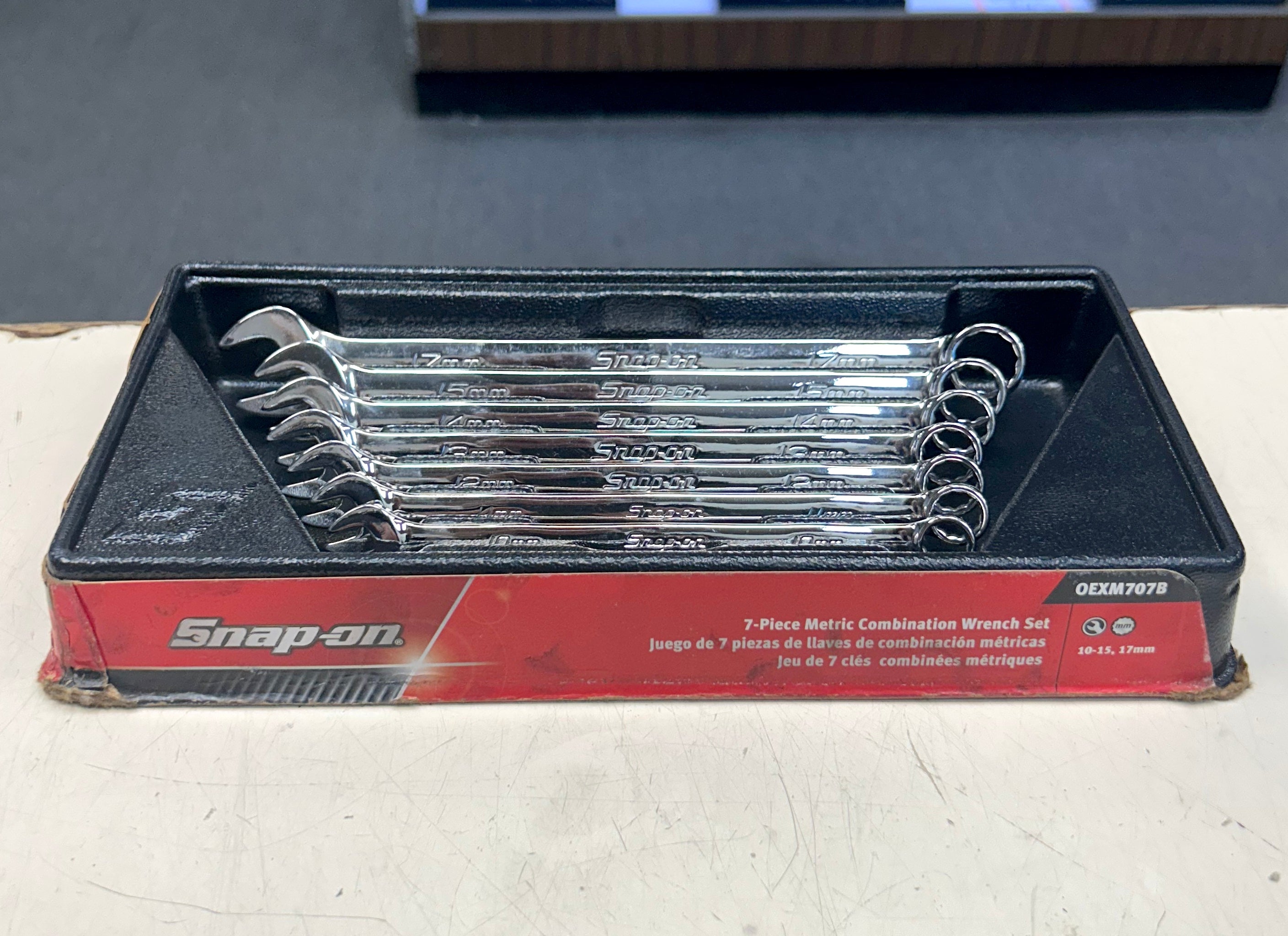 Snap-on 7-Piece Metric Combination Wrench Set – Pre-Owned, Excellent Condition